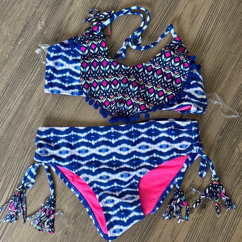 NWOT UPF 50+  Limited Too Navy/white bikini